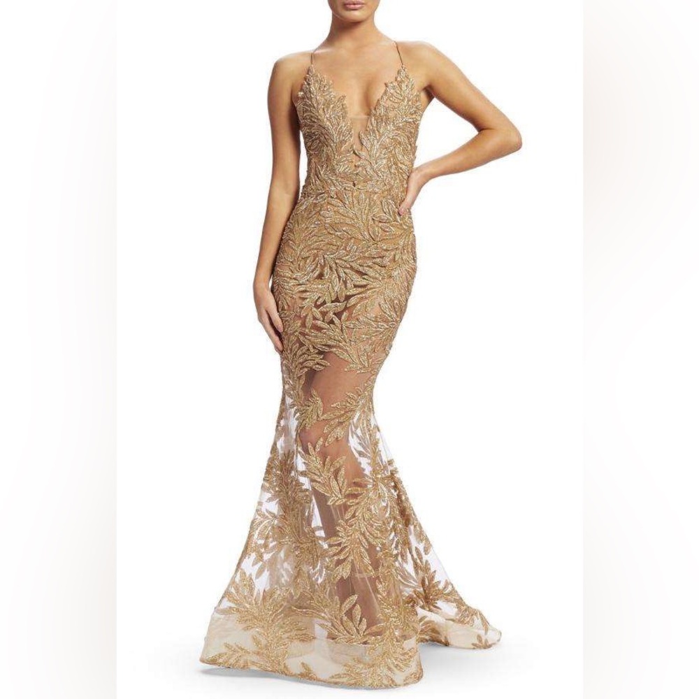 Nadine Merabi Stella Gown - Gold (S)